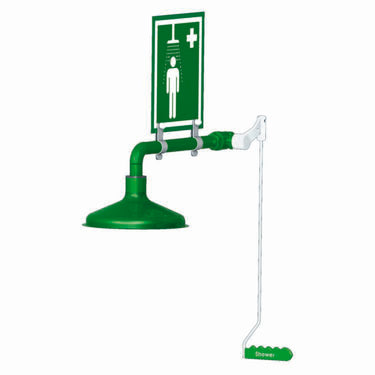 Hughes Laboratory Drench Shower, Ring Main Mount, Stainless Steel Pipe